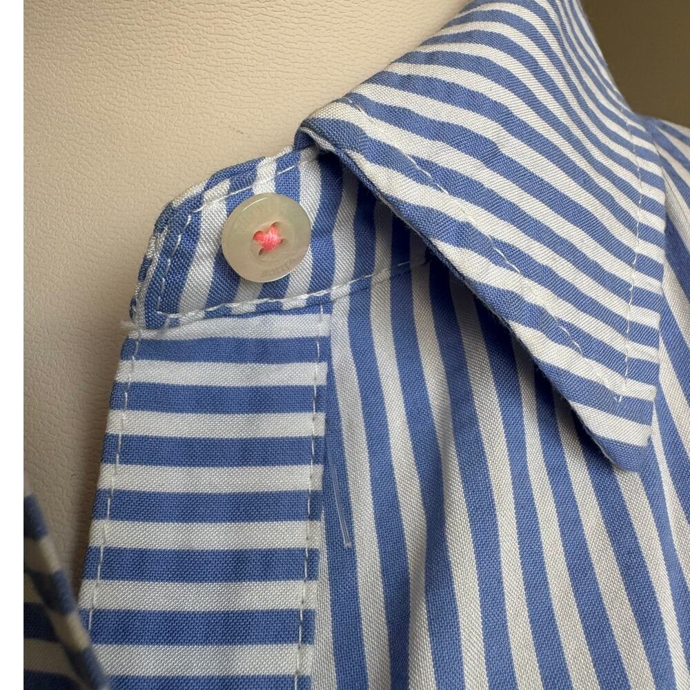 Vineyard Vines Blue White Striped Seersucker Sleeveless Shirt Dress Size 8 - Picture 10 of 10